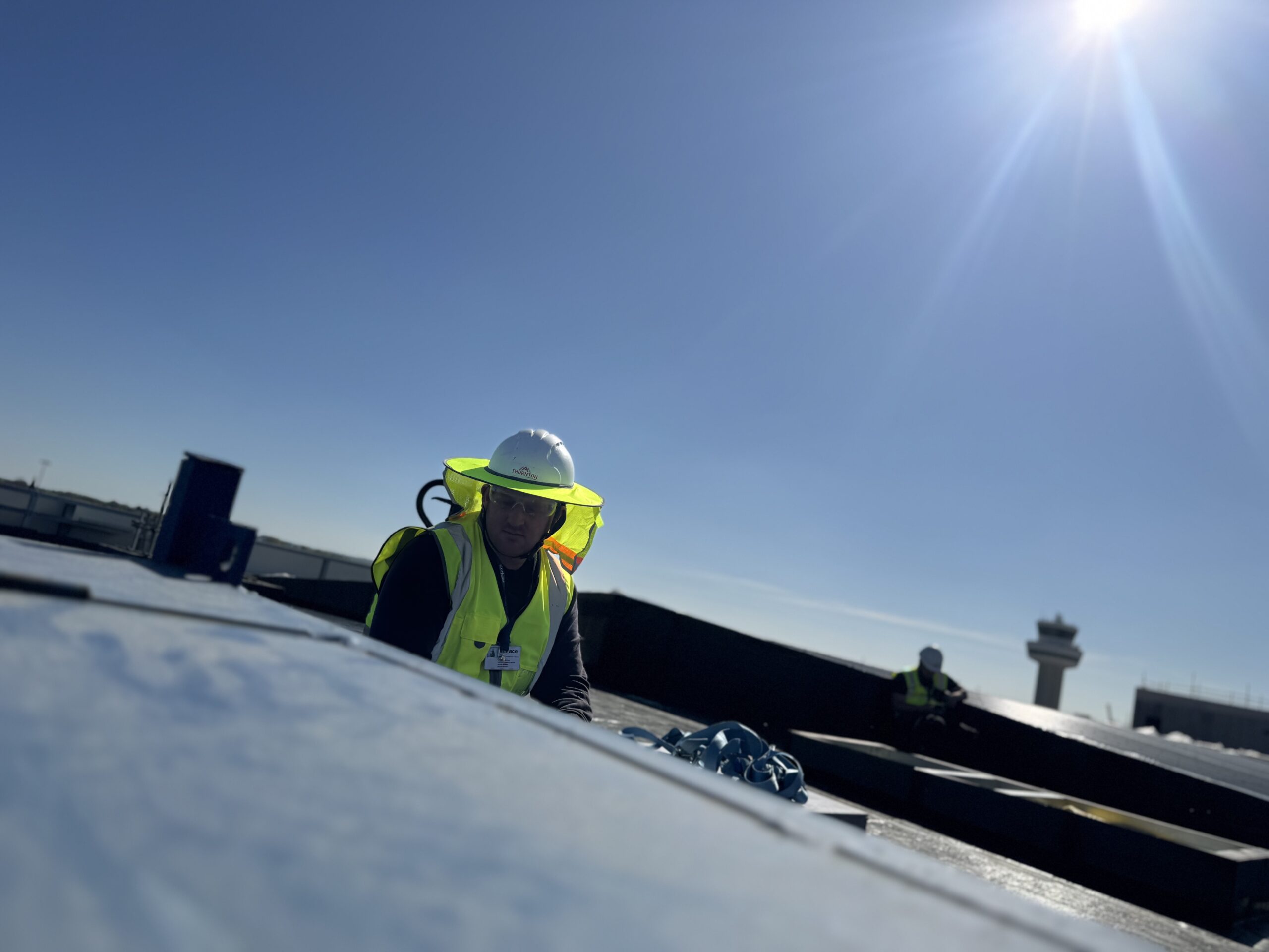 Workers on roof